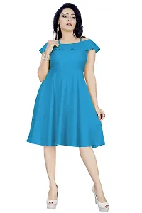 High Street Fashion Woman's Cotton Firozi Dress M Turquoise-thumb3