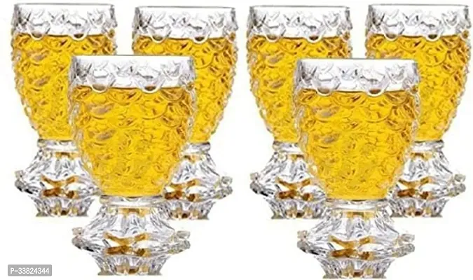 Classic Crystal Clear Pineapple Shaped Glasses For Drinking Juice And Whiskey Glass 30 Ml Set Of 6-thumb0