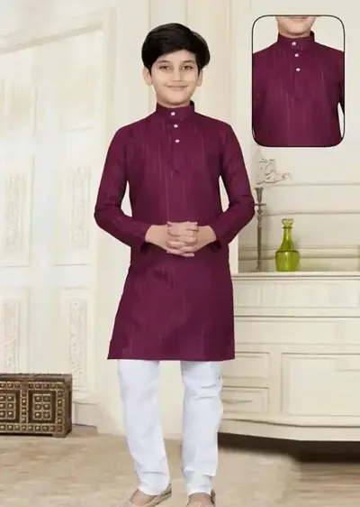 Shree sundha Marketing Presents Beautiful Fabric Kids Kurta Set for Kids