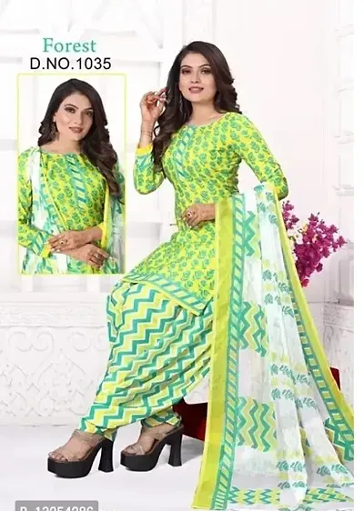 Elegant Crepe Dress Material with Dupatta For Women