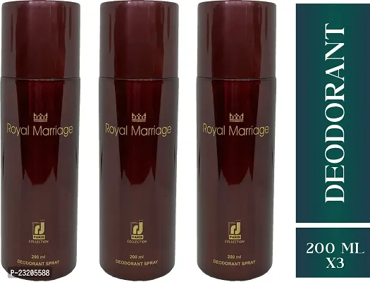 Royal Marriage J Paris Deodorant For Men And Women -200 ml each, Pack Of 3