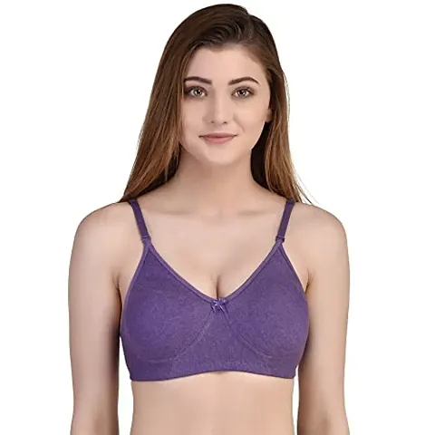 Flora Lingerie Komal Women's Lycra, Medium Coverage, Non-Padded, Non-Wired, Cup-B, Seamless T-Shirt Bra with Detachable Adjustable Straps