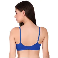 FASALVI Women Cotton Blend Non Padded Non-Wired Seamless Plunge Front Open Bra Pack of 1 Multi Color (34, Blue)-thumb1