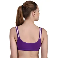 FASALVI Women Cotton Non Padded Non Wired Daily Workout Sports Gym Yoga Bra Set of 1 (38, Purple)-thumb2