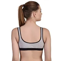 FASALVI Women Cotton Non Padded Non Wired Daily Workout Sports Gym Yoga Bra Set of 1 (32, Black)-thumb2