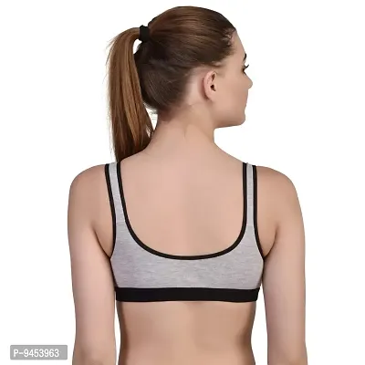 FASALVI Women Cotton Non Padded Non Wired Daily Workout Sports Gym Yoga Bra Set of 1 (32, Black)-thumb3