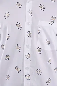 LOOMPAS Full Sleeve Printed Regular Fit Casual Shirt (White)-thumb4