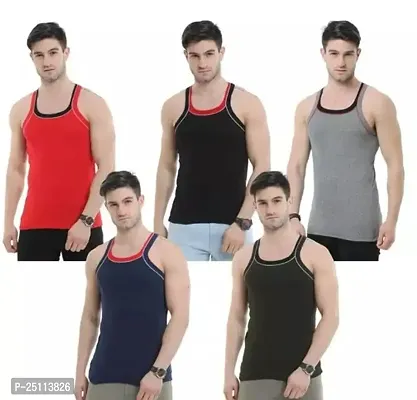 Classic Cotton Gym Vest For Men Pack Of 5-thumb0