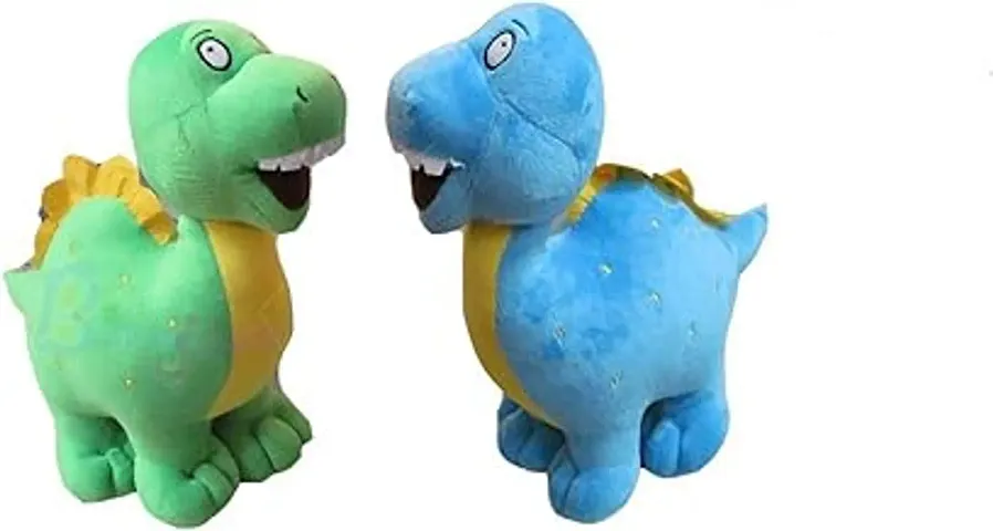 Babyjoys Soft Cartoon Cuddly Small Dinosaur Dragon Colourful Plush Toy Soft Stuffed for Kids 30 cm Blue Combo