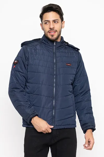 Nylon Jacket Full-Sleeve Winter Jacket With Hood For Men