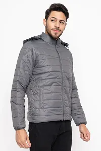 Amdy Men Nylon Jacket Full-Sleeved Winter Jacket with Hood-thumb2