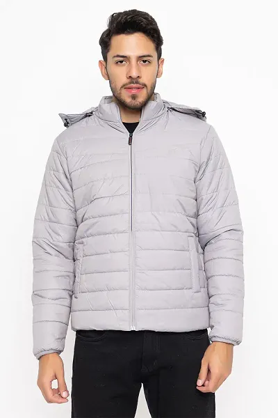 Nylon Jacket Full-Sleeve Winter Jacket With Hood For Men