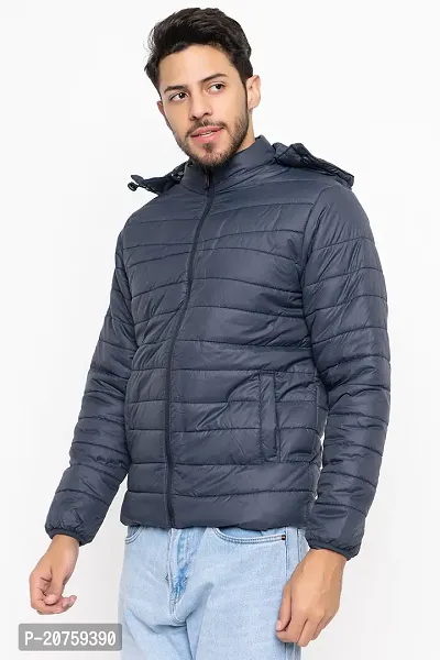 Amdy Men Nylon Jacket Full-Sleeved Winter Jacket with Hood-thumb5