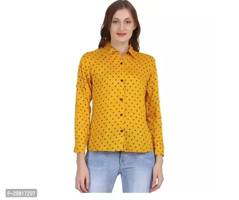 Stylish Yellow Rayon Shirt For Womem
