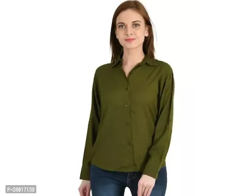 Stylish Green Rayon Shirt For Womem