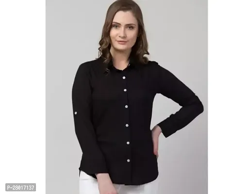 Stylish Black Rayon Shirt For Womem