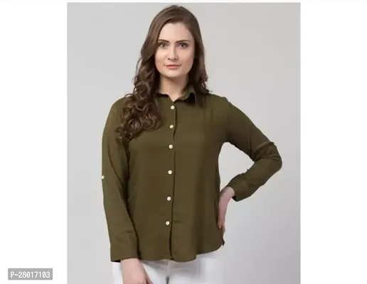 Stylish Green Rayon Shirt For Womem
