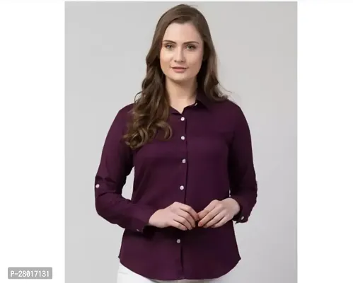 Stylish Purple Rayon Shirt For Womem-thumb0