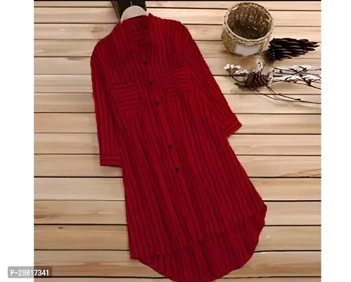 Stylish Red Rayon Tunic For Womem-thumb0