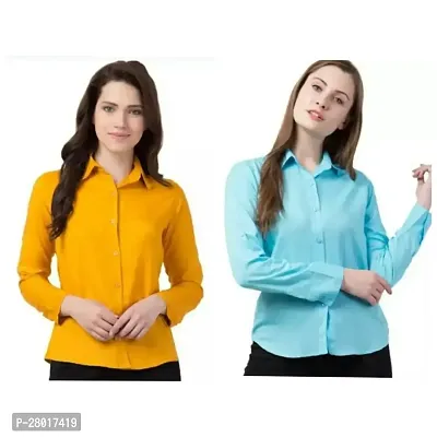 Stylish Multicoloured Rayon Shirt For Womem Pack Of 2