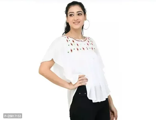 Stylish White Rayon Top For Womem-thumb0