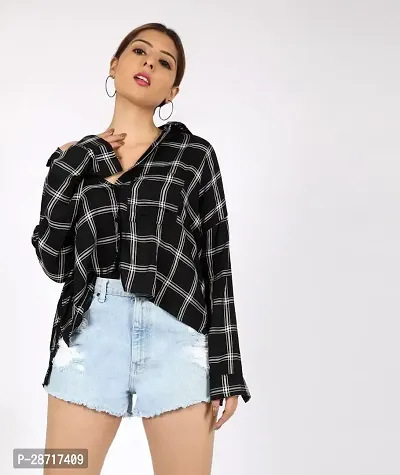 Baggy Check Shirt For Women-thumb0