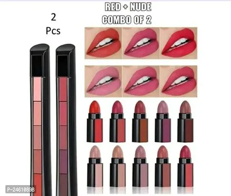 5 In 1  Matte Lipsticks Pack of 2