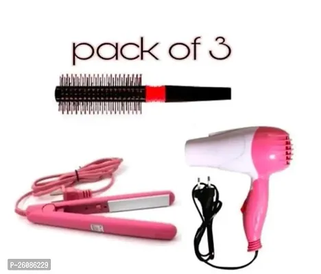 Stylish Hair Dryer With Hair Straightener And free Hair Comb  Combo (pack of 3)