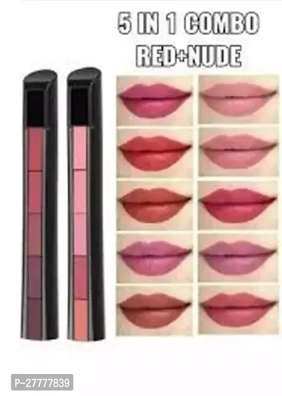 THE matte 5 in one red and nude shades of lipstick combo set