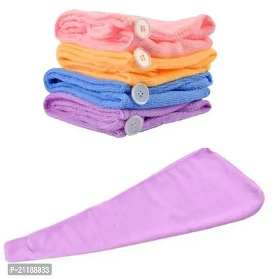 K Kudos Enterprise Multicolor Hair-Drying Absorbent Microfiber Towel/Dry Shower Hair Wraps for Women (Pack of 2)-thumb3