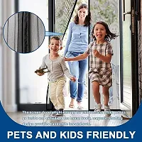 Kudos Enterprise Mosquito Screen Door Net Curtain with Magnets | Magic Mesh Magnetic Screen Door net for Main Doors,Balcony with Full Frame-thumb2