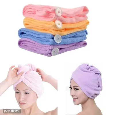 K Kudos Enterprise Multicolor Hair-Drying Absorbent Microfiber Towel/Dry Shower Hair Wraps for Women (Pack of 2)-thumb0