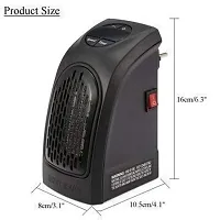 Small Electric Handy Room Heater Compact Plug The Wall Outlet Space Heater 400Watts Garage Bathroom Home Handy Air Warmer Blower Adjustable Timer Digital Display for Office Camper-thumb2