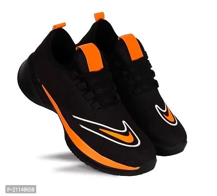 Stylish Black Rubber Sports Shoes For Men-thumb0