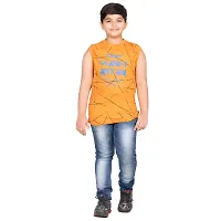 Classic Cotton Blend Multicolor Printed Sleeveless T-shirts For Kids ( Pack Of 2 Pieces )-thumb1