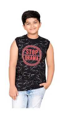 Elegant  Cotton Blend Multicolor Printed Sleeveless T-shirts For Kids ( Pack Of 3 Pieces )-thumb2