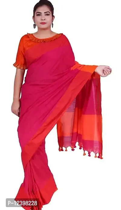 Stylish Khadi Cotton Self Pattern Narayan Peth Women Saree with Blouse piece-thumb0