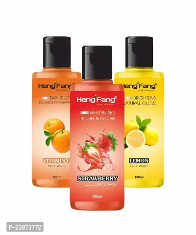 Glowhouse,Natural Glow Lemon, And Glow Strawberry Face Wash For Brighter And Deep Cleansing Glowing Skin Suitable For All Skin Types (Vitamin-C)