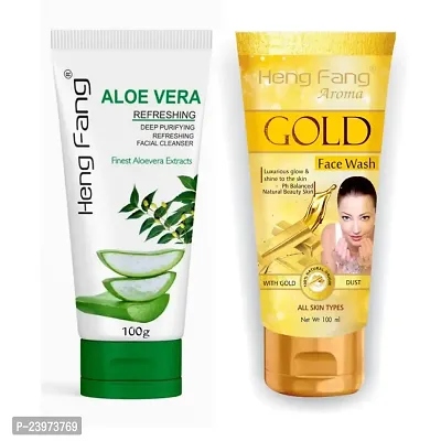 Aloevera Refreshing Deep Purifying Refreshing Facewash And Gold Facewash (Pack Of 2)-thumb0