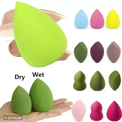 Micro Mini Makeup Blender Sponge Set Green, Pack Of 2-thumb0