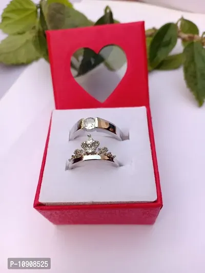 CROWN STYLE FREE SIZE COUPLE RING