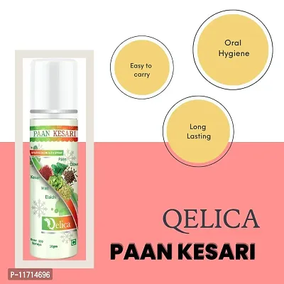 Qelica Paan Kesari  Strawberry Crush Ayurvedic Mouth Spray 20 gram Breath Freshener for Oral Hygiene Fresh Breath 100+ Spray for Men and Women Long Lasting, Pocket Friendly-thumb3