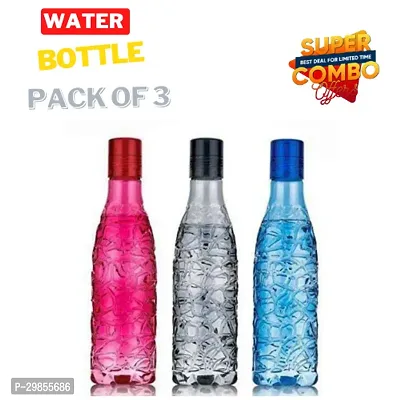 Stylish Plastic Solid Fridge Water Bottle, Pack of 3-thumb0