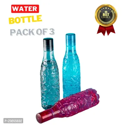 Stylish Plastic Solid Fridge Water Bottle, Pack of 3