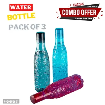 Stylish Plastic Solid Fridge Water Bottle, Pack of 3