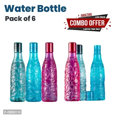 Stylish Plastic Solid Fridge Water Bottle, Pack of 6-thumb0