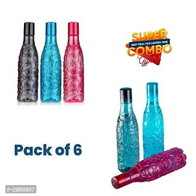 Stylish Plastic Solid Fridge Water Bottle, Pack of 6-thumb0