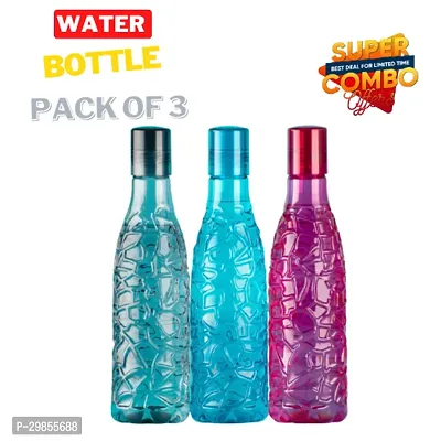 Stylish Plastic Solid Fridge Water Bottle, Pack of 3
