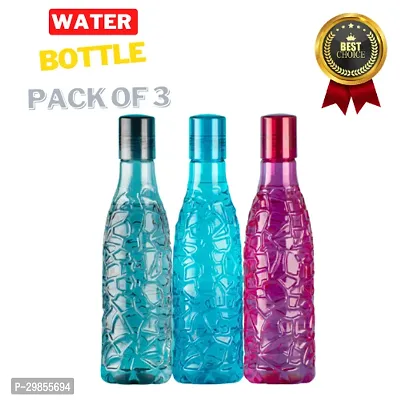 Stylish Plastic Solid Fridge Water Bottle, Pack of 3