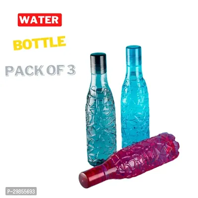 Stylish Plastic Solid Fridge Water Bottle, Pack of 3-thumb0